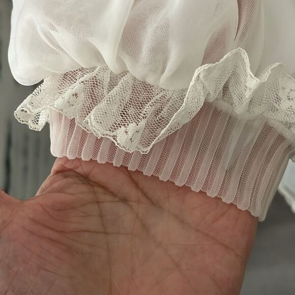Vintage Sheer White Blouse - Picture 3 of 9